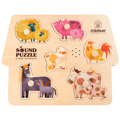 Wooden Sound Puzzle - Farm Animals