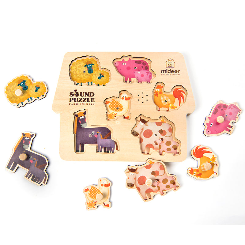 Wooden Sound Puzzle - Farm Animals