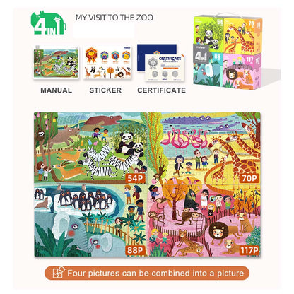 4 in 1 Puzzle - Animals