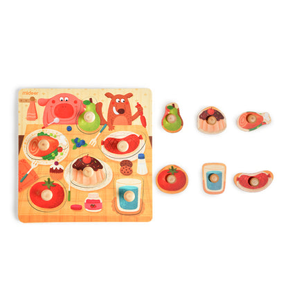 Wooden Peg Puzzle - Dinner Time