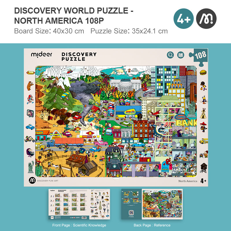 Observation Puzzle - North America - 108 pcs