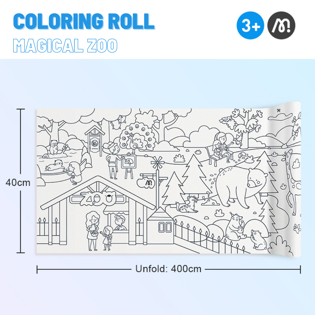 Self Adhesive Coloring Roll - Zoo (4M)