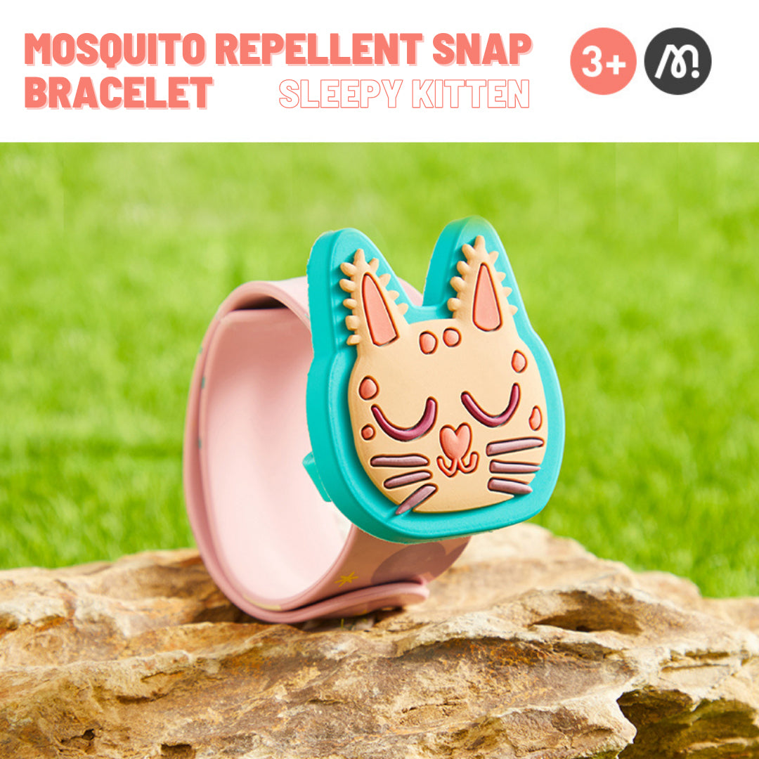 Mosquito Repellent Snap On Bracelet - Sleepy Kitten