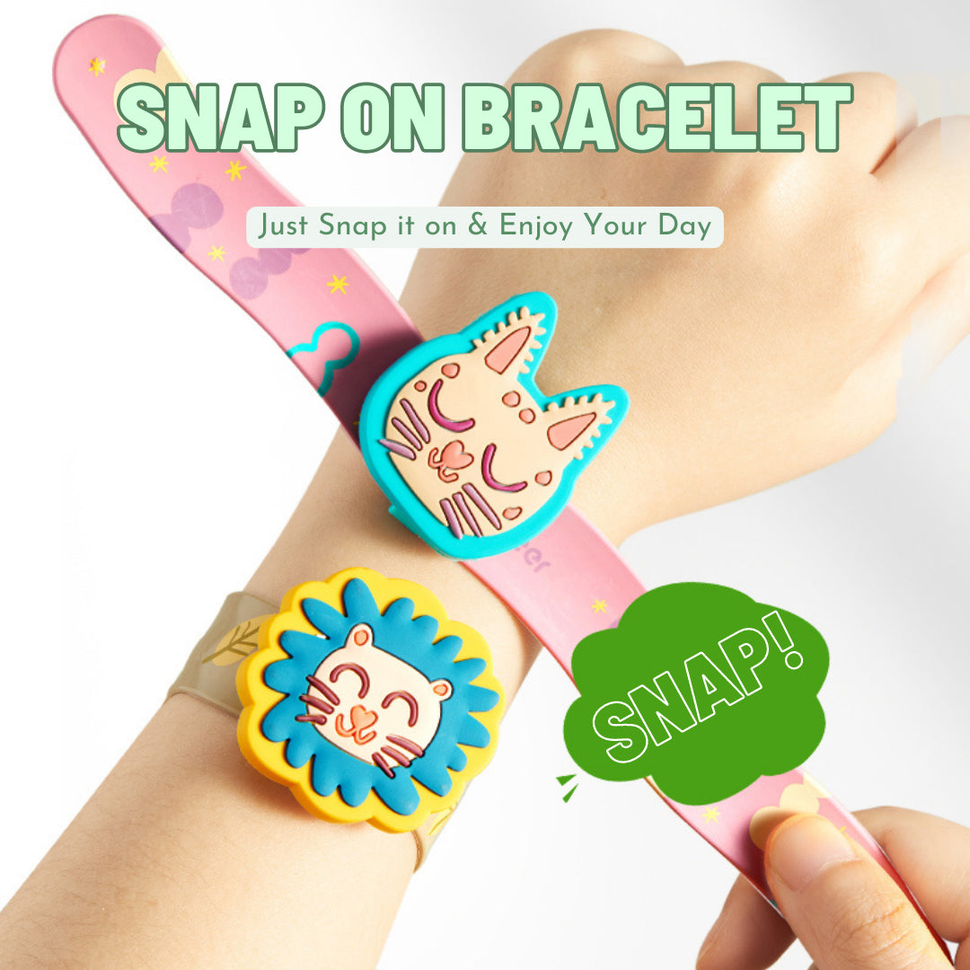 Mosquito Repellent Snap On Bracelet - Sleepy Kitten