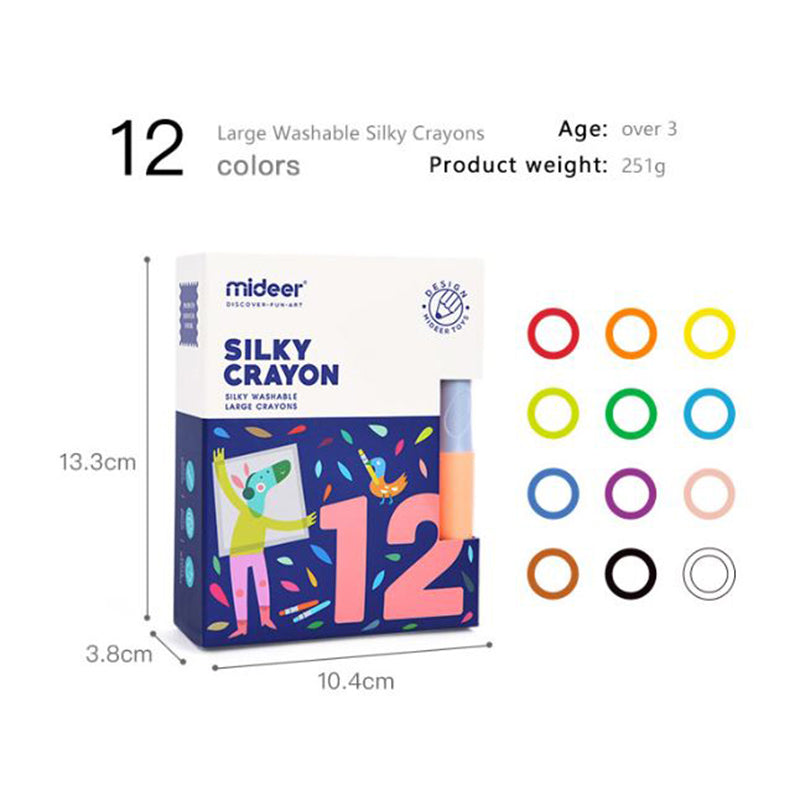 Washable Rotary Crayons - 12 Colours