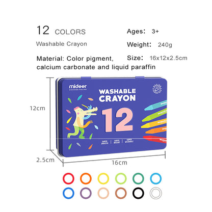 Washable Crayons - 12 Colours