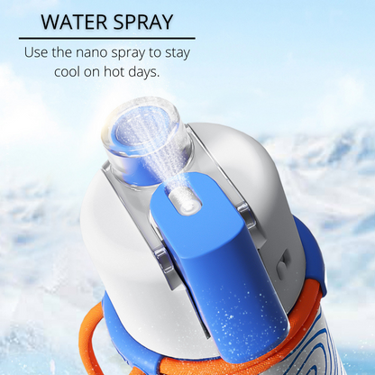 Portable Spray Straw Bottle - Sky Blue