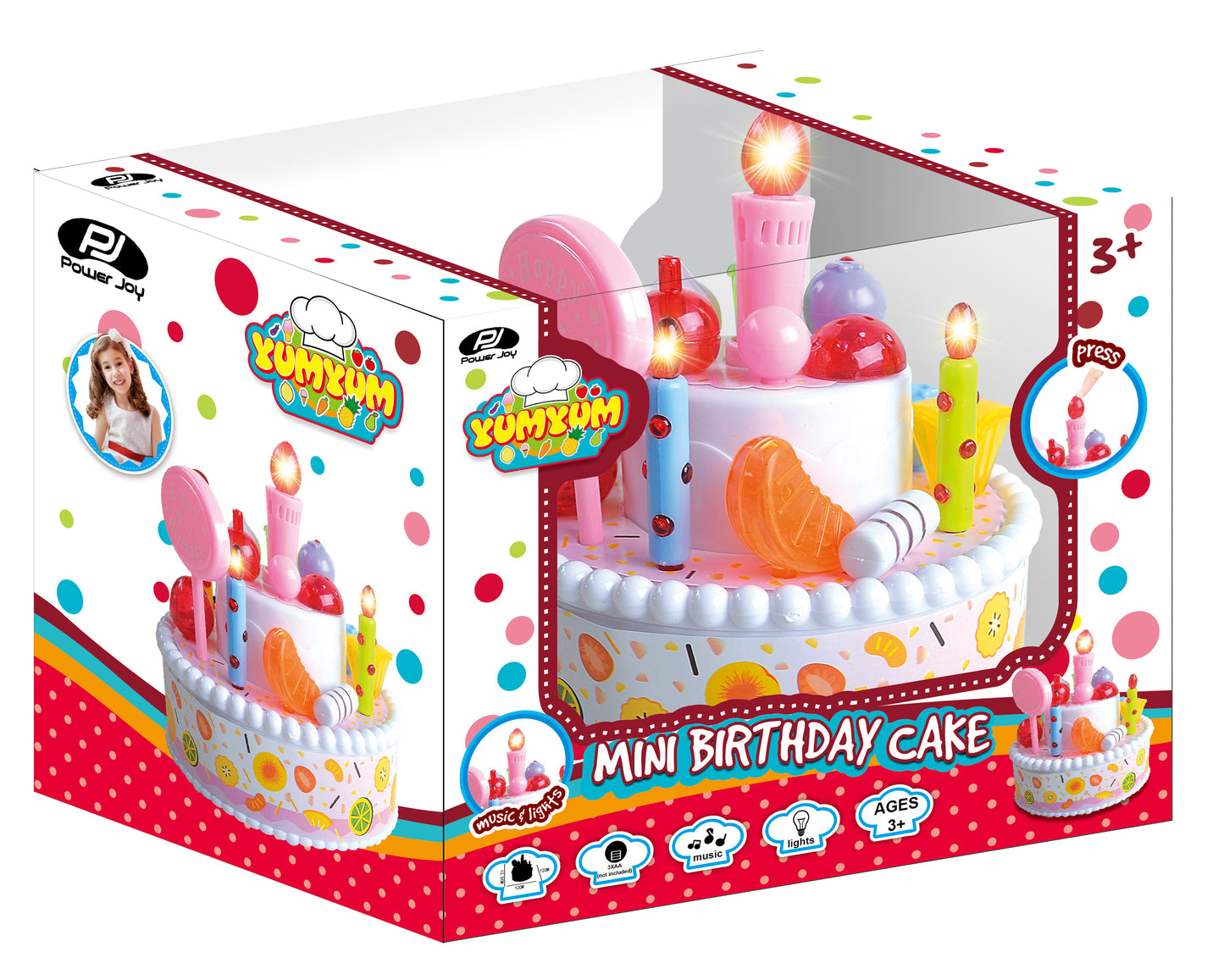 Power Joy Yumyum Mini Birthday Cake Battery Operated