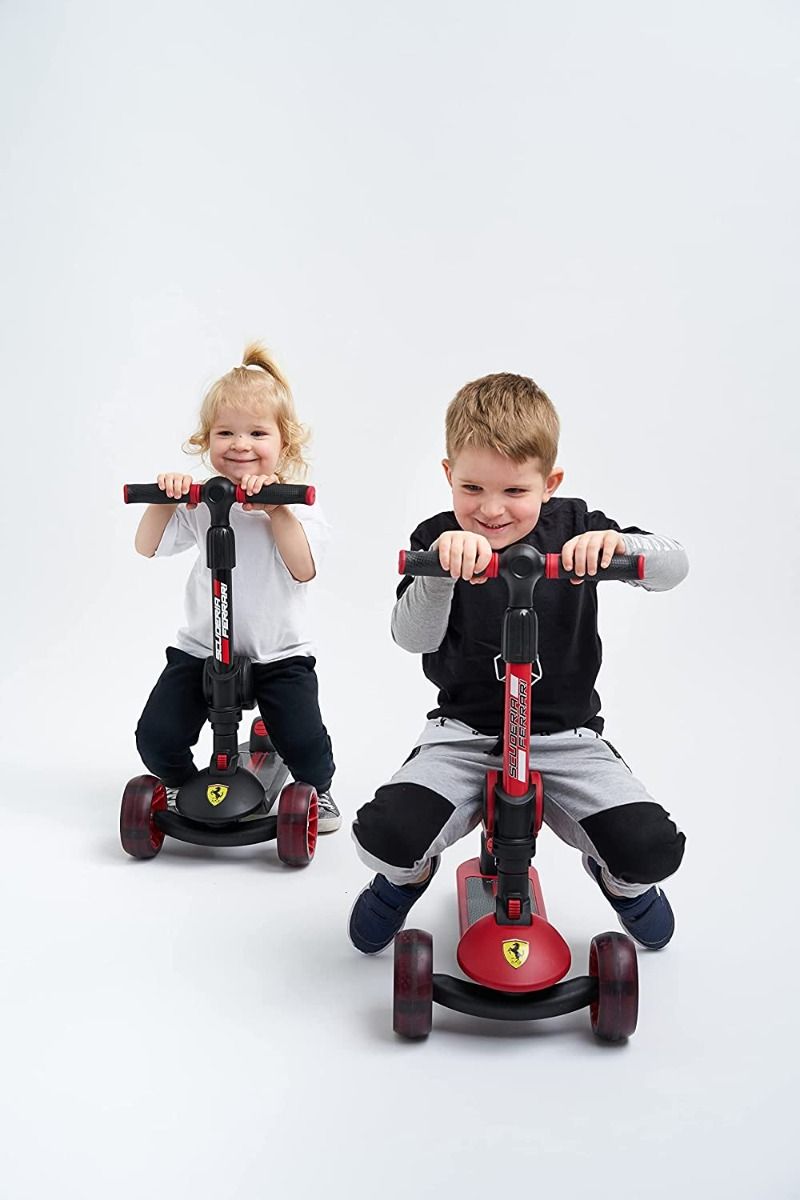 FERRARI TWIST SCOOTER FOR KIDS 
WITH ADJUSTABLE HEIGHT BLACK