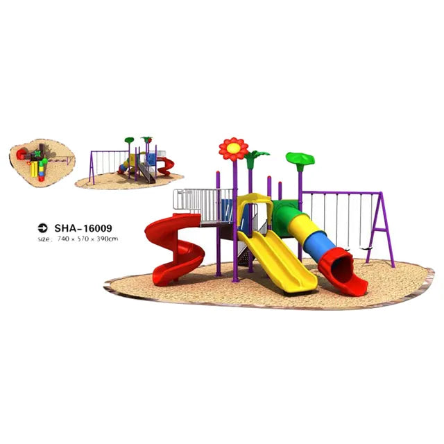 Myts Garden Oasis Mega Dual and Single Slides and Swings