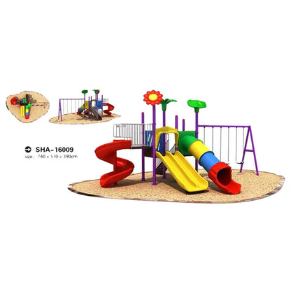 Myts Garden Oasis Mega Dual and Single Slides and Swings