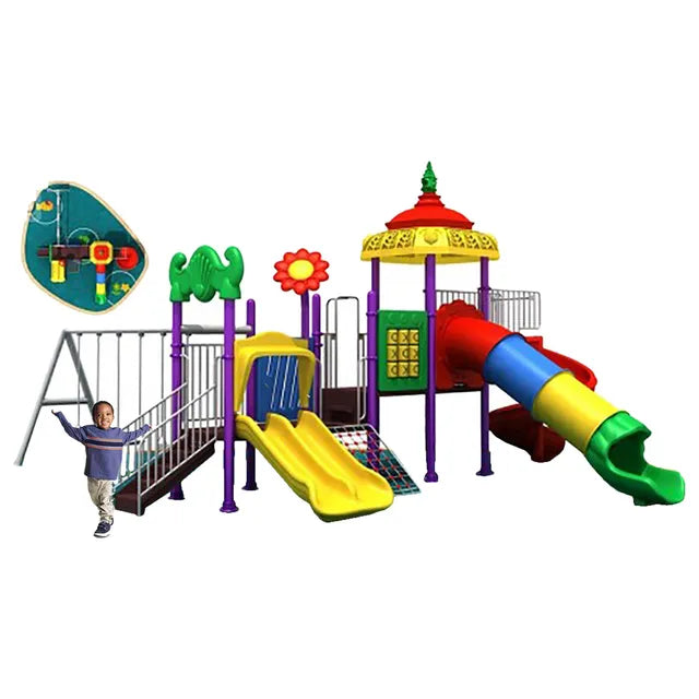 Myts Thrill Seeker's Paradise Mega Primary Playground with Swings and Slides