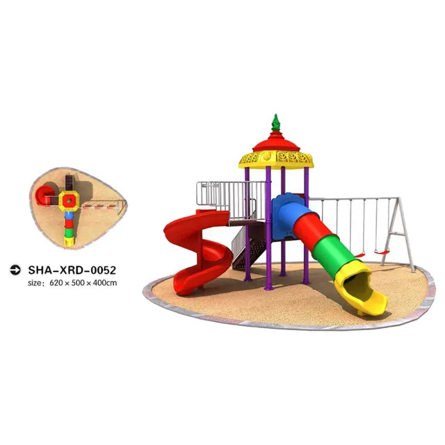 Myts Ultimate Adventure Playground Mega Playcell with Swings and Wavy Slide for Kids