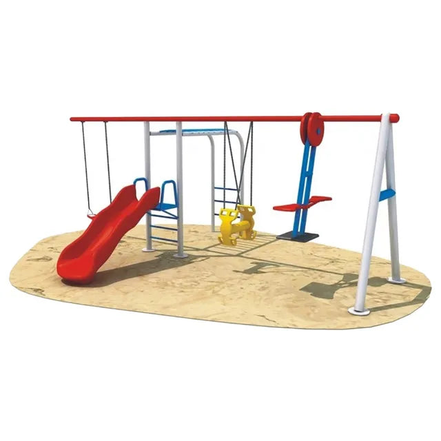 Myts Ultimate Kids Outdoor Playset Mega Fun Slide, Swing, and Climbers