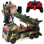 2.4G 1:16 LIGHT SPRAY MILITARY CAMOUFLAGE TRANSFORMER CAR - ASSORTED