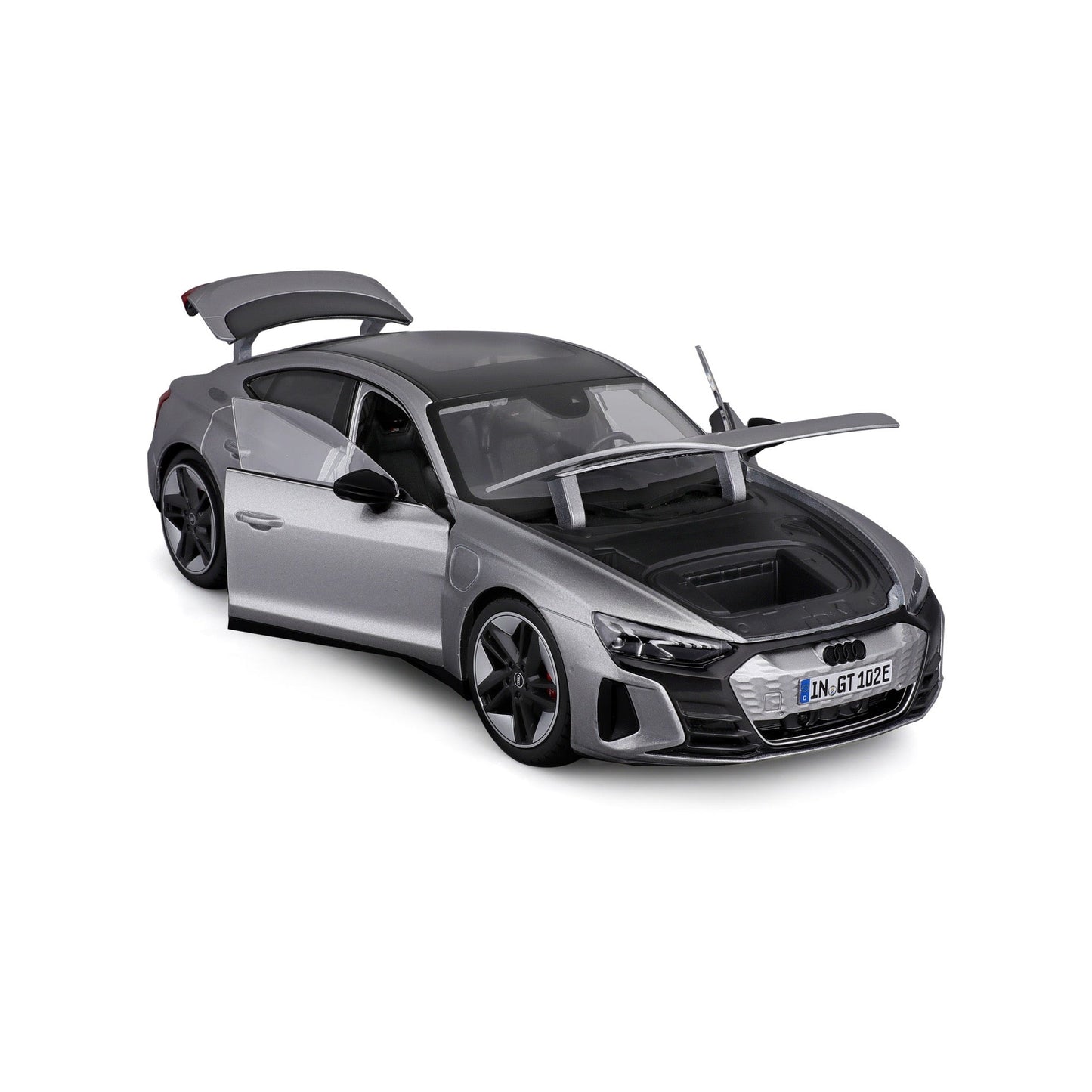 2022 Audi RS e-tron GT Silver Metallic 1/18 Diecast Model Car by Bburago 11050