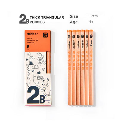 Triangular Pencil 2B - 6 pcs