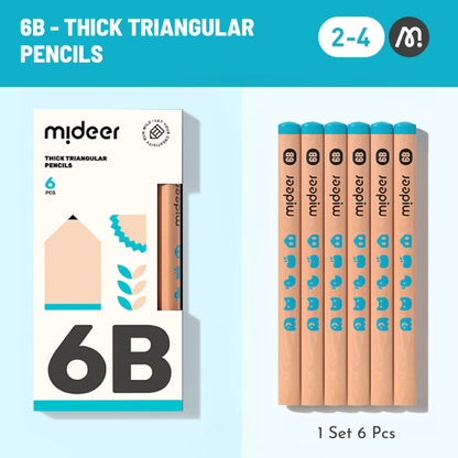 Triangular Pencil 6B - 6 pcs