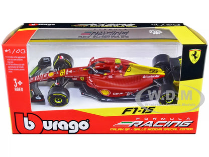 Bburago 1:43 Scale Formula Racing 2022 Ferrari F1-75 #55 Carlos Sainz Diecast Model