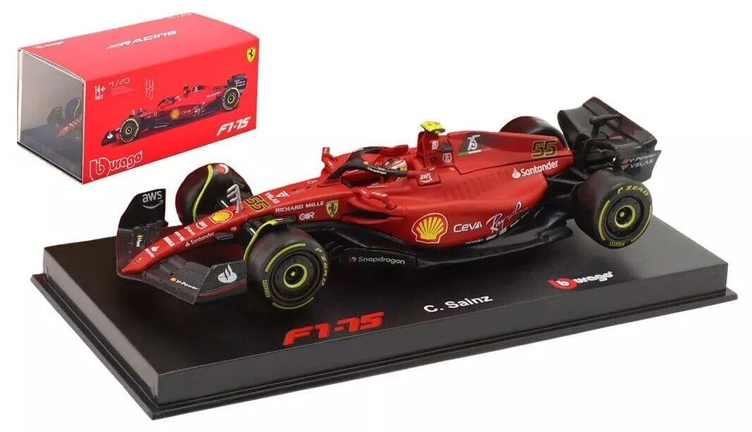 Formula Racing 2022 Ferrari F1-75 #55 Carlos Sainz 1/43 Scale Diecast Model by Bburago