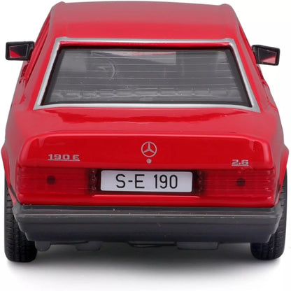 Bburago 18-21103 Model Car - Mercedes 190E '87 (Red, Scale 1:24)