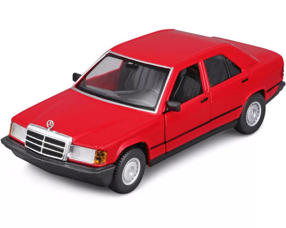 Bburago 18-21103 Model Car - Mercedes 190E '87 (Red, Scale 1:24)